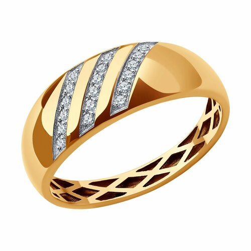 Купить Кольцо Diamant online, золото, 585 проба, фианит, размер 18, бесцветный
<p>В наш...