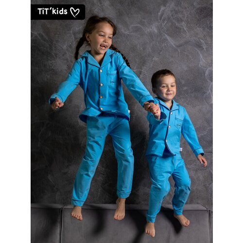 Купить Пижама TIT'kids, размер 134/140, голубой
Представляем удобную, стильную пижаму T...