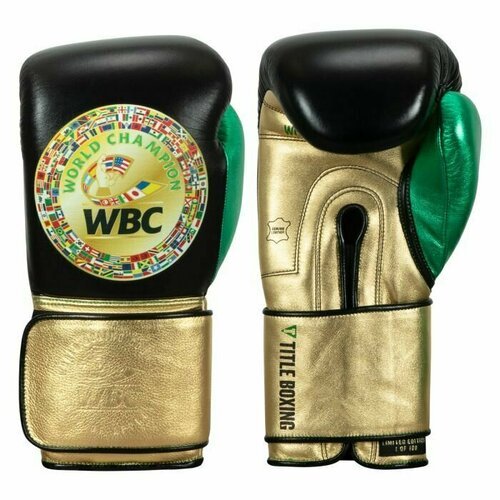 Купить Перчатки боксерские TITLE WBC Green Belt Training Gloves 1.0, 14 унций, черные
<...