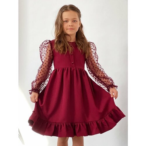 Купить Платье Бушон, размер 146-152, бордовый
Платье для девочки нарядное бушон ST52, ц...