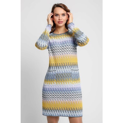 Купить Платье Текстильная Мануфактура, размер 58, желтый, голубой
Платье полуприлегающе...