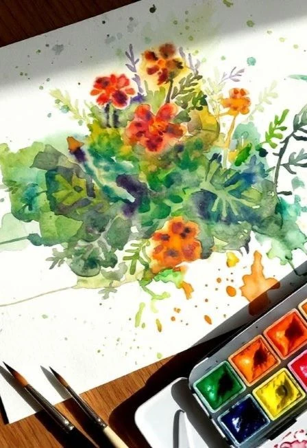 Бархатцы акварелью. Мастер-класс по живописи — Детская художественная школа №7 — афиша