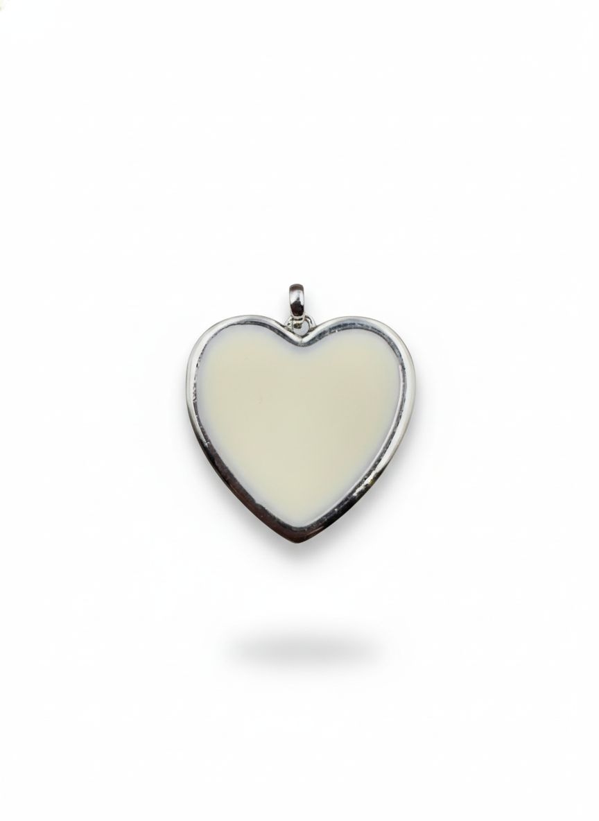 Подвеска белое сердце silver mini