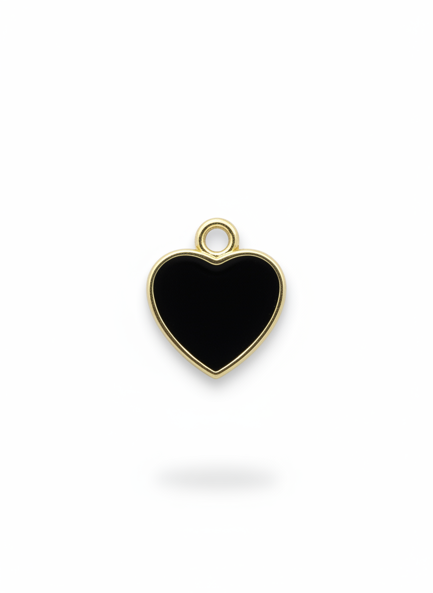 Подвеска черное сердце gold mini