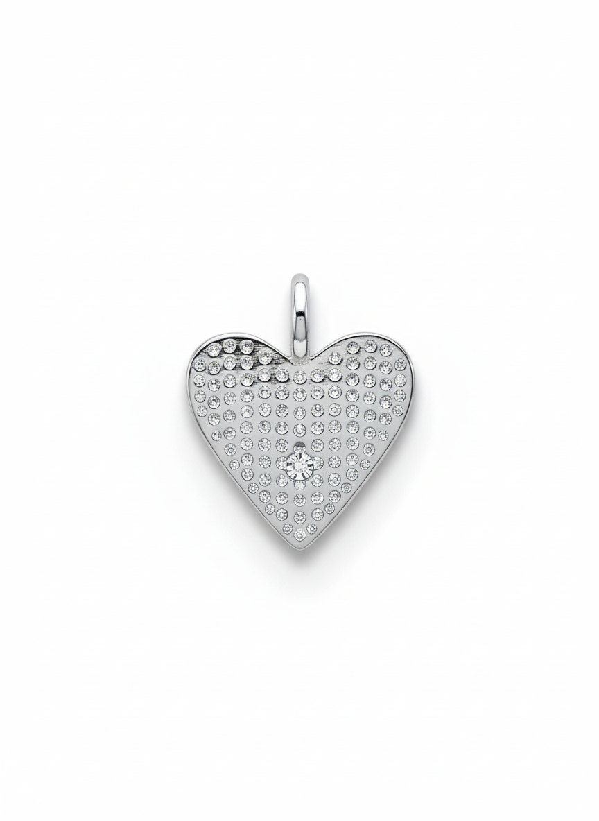 Подвеска красное сердце с фианитом silver mini — фото 2