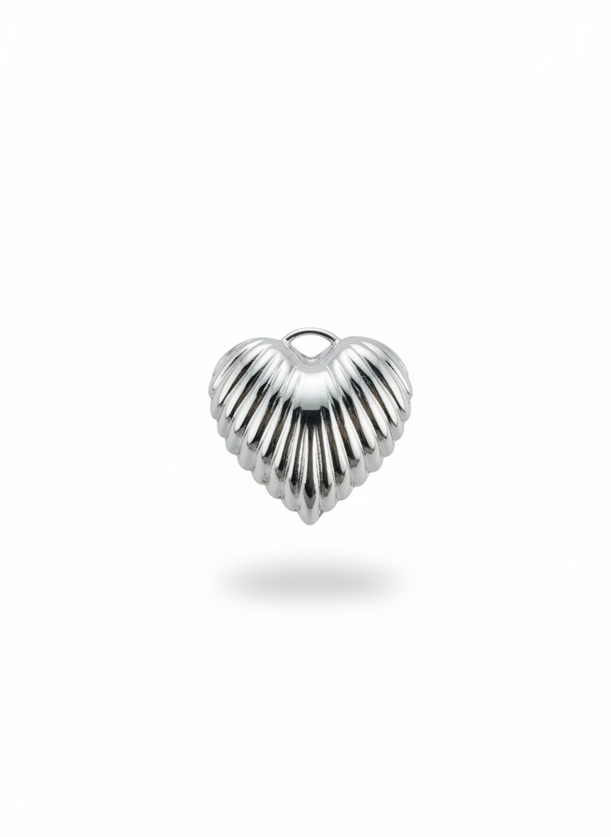 Подвеска объемное сердце silver big