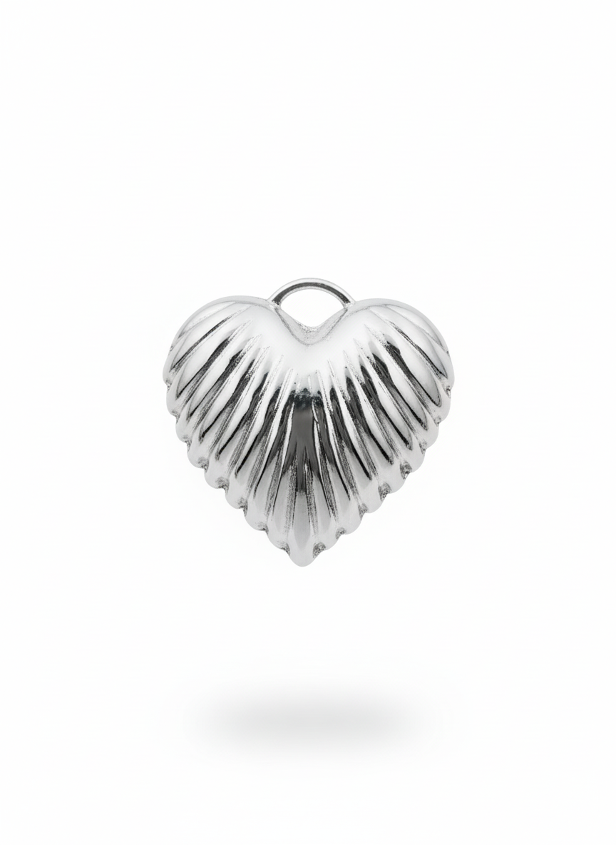 Подвеска объемное сердце silver big — фото 2
