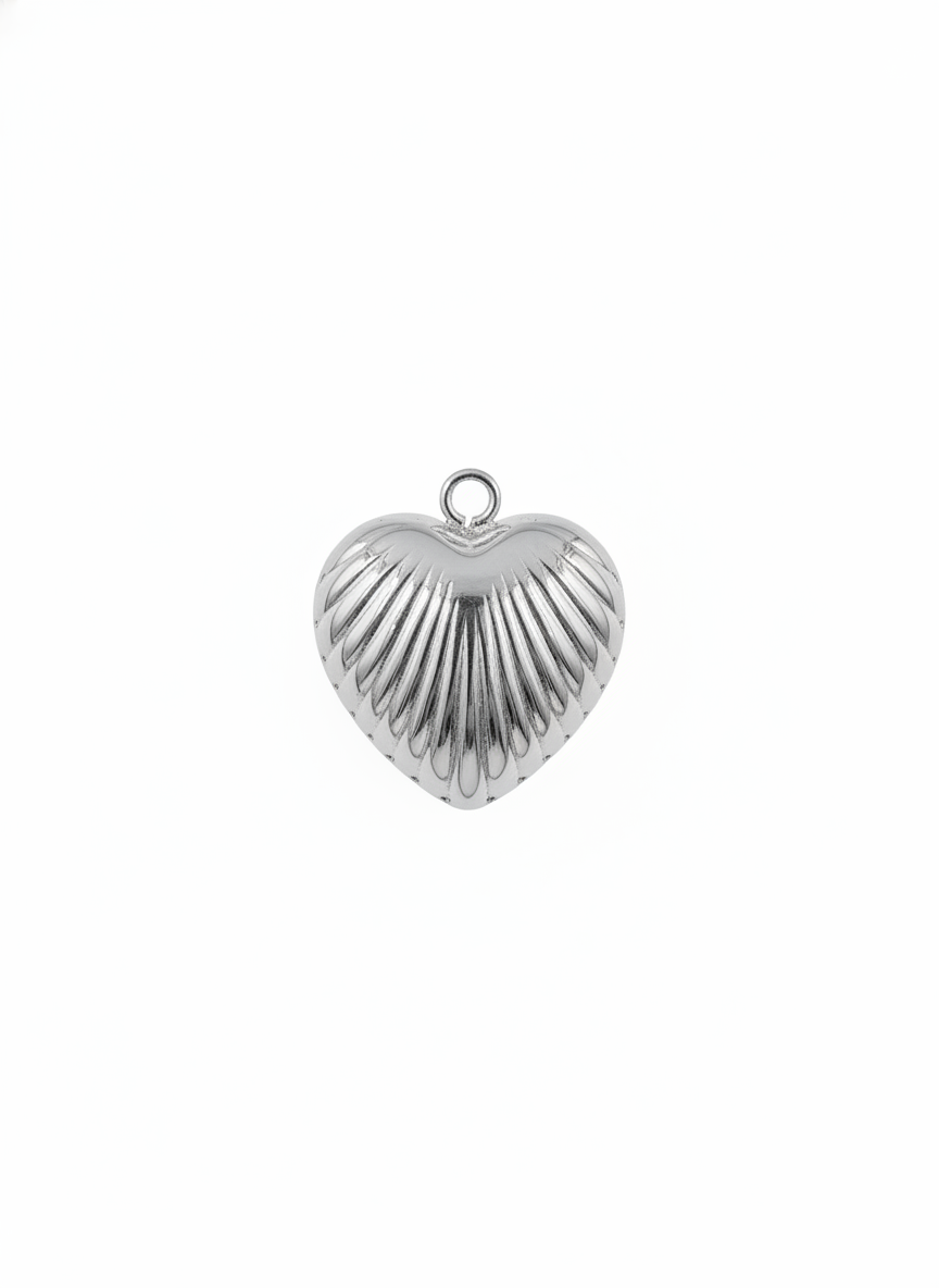 Подвеска объемное сердце silver big — фото 3