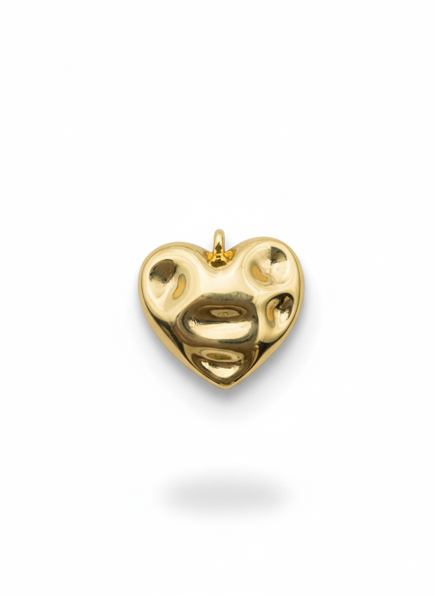 Подвеска мятое сердце gold