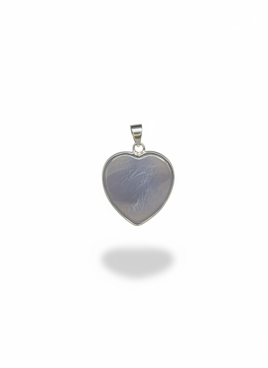 Подвеска серое сердце агат — фото 2