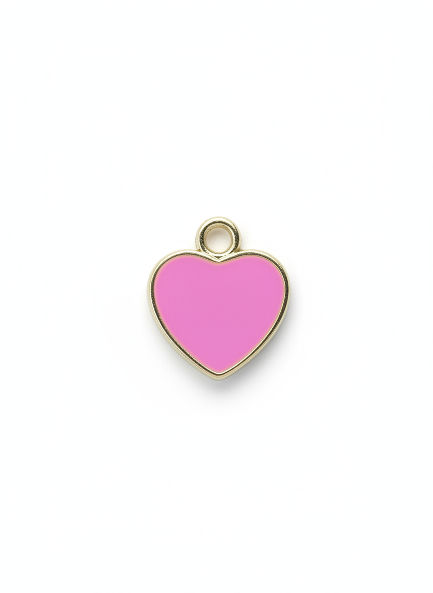 Подвеска розовое сердце gold mini