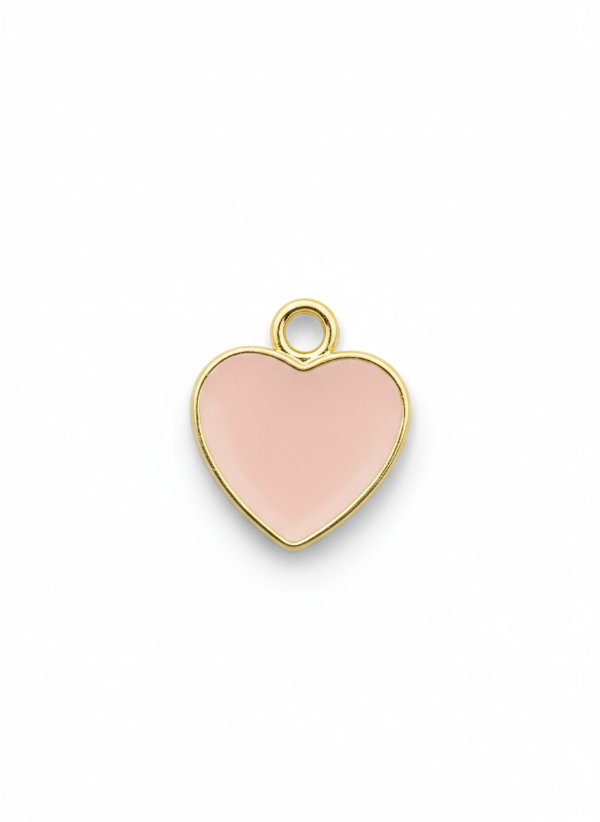 Подвеска нежно-розовое сердце gold mini