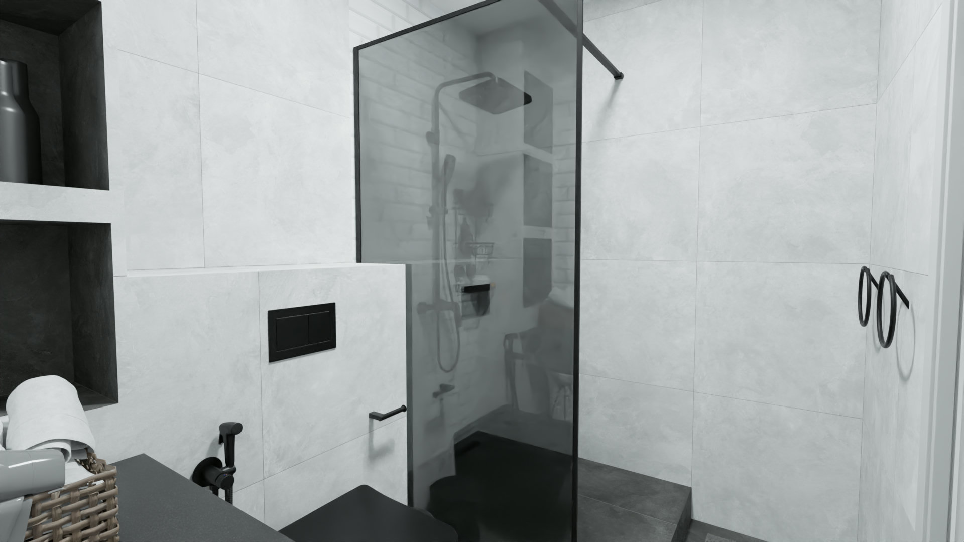 Санузел черно-белый 2