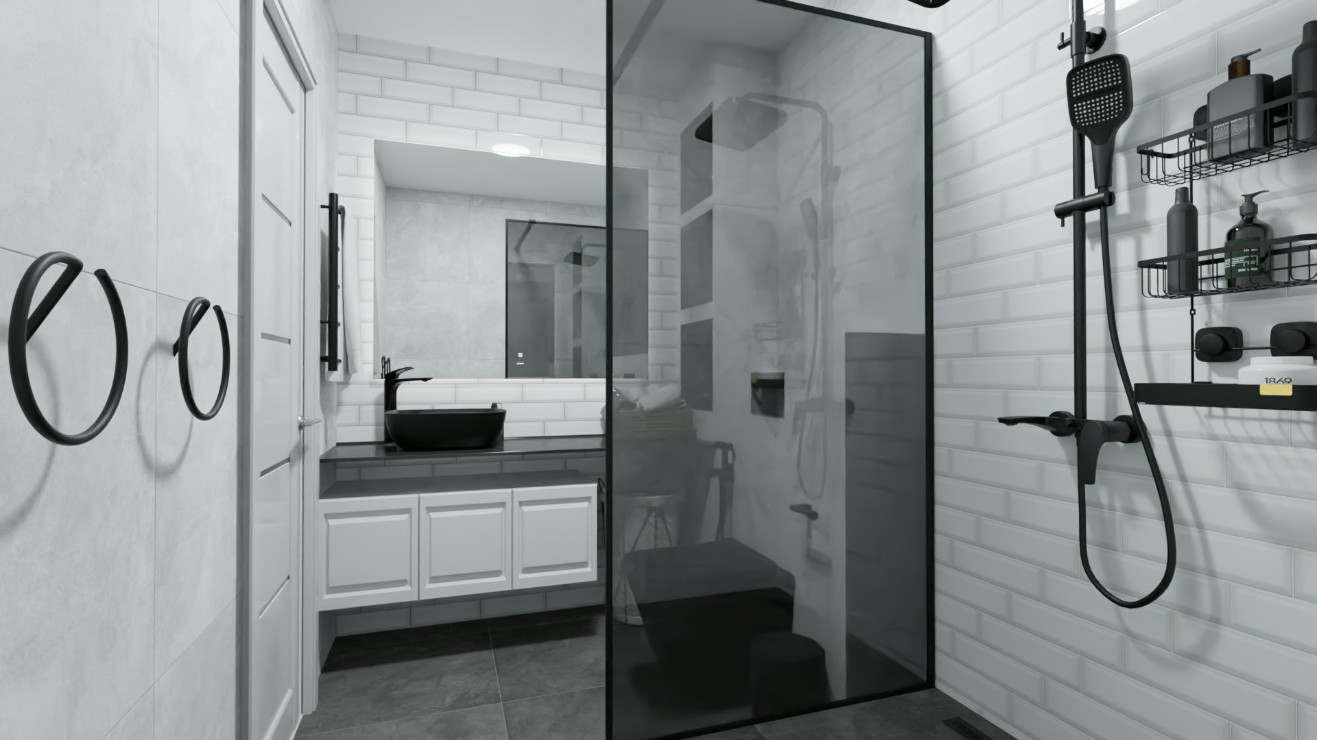 Санузел черно-белый 3