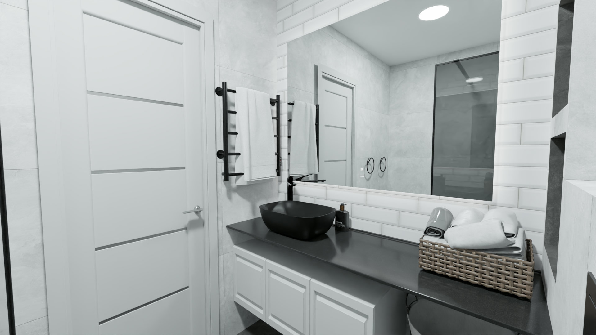 Санузел черно-белый 4