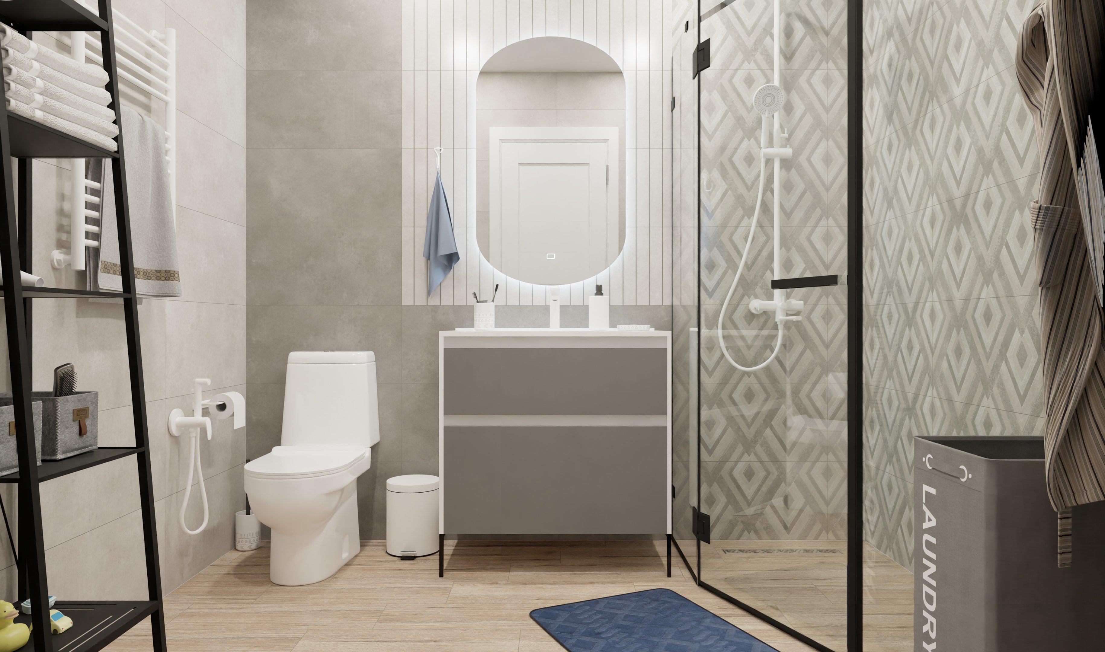 Ванная в благородных серых тонах Ванная в благородных серых тонах