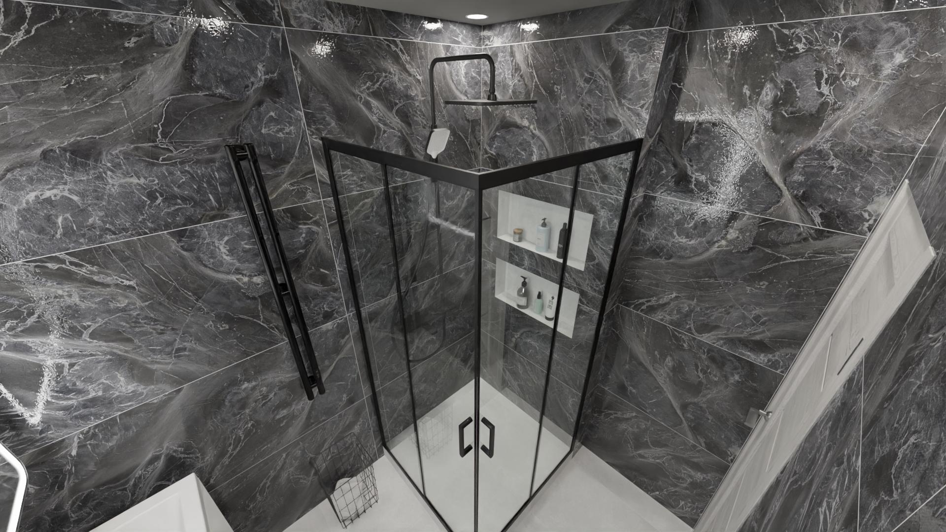 Монохромный дизайн для маленького санузла 3