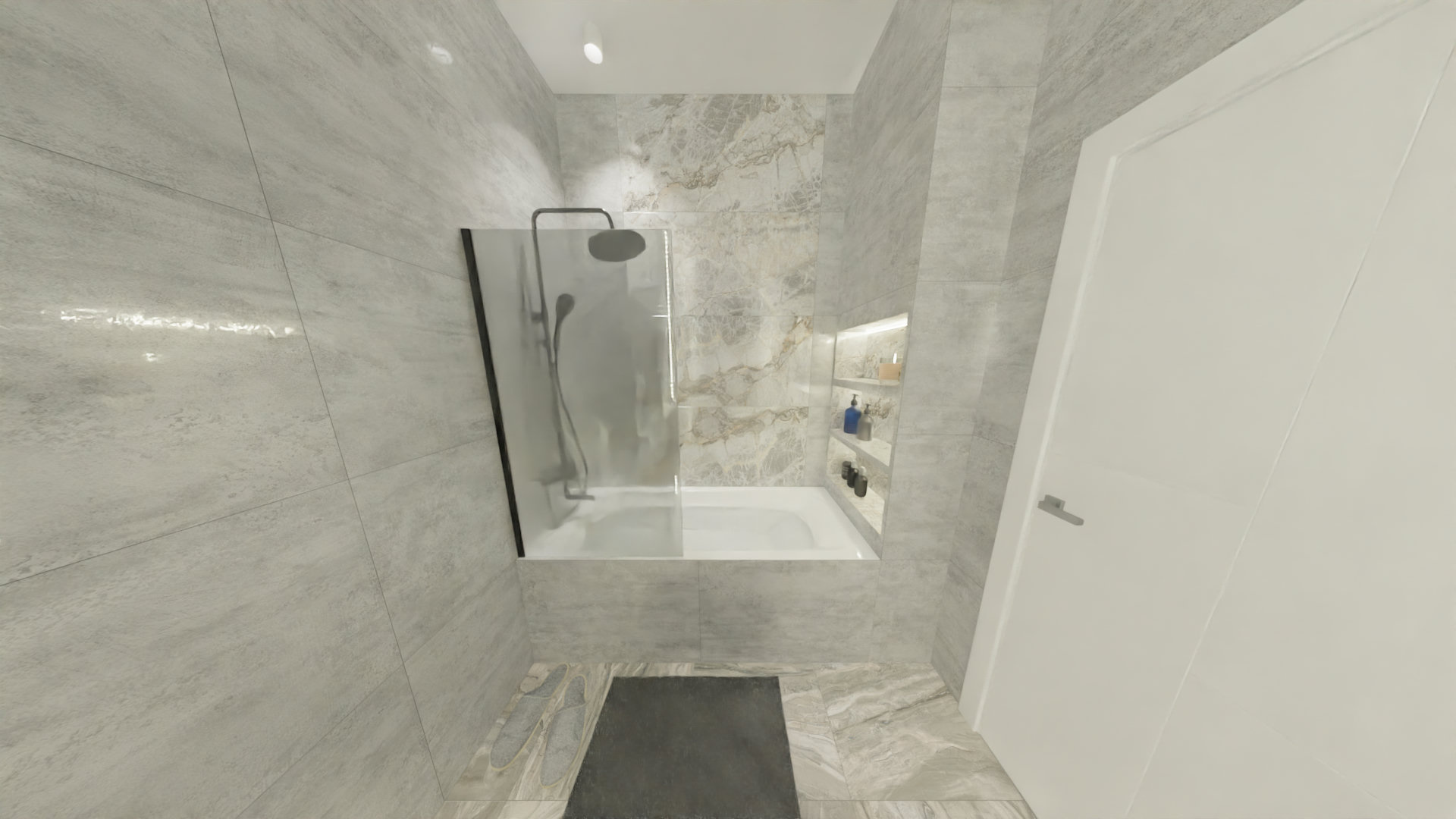 Светлая ванная комната с природными мотивами 4