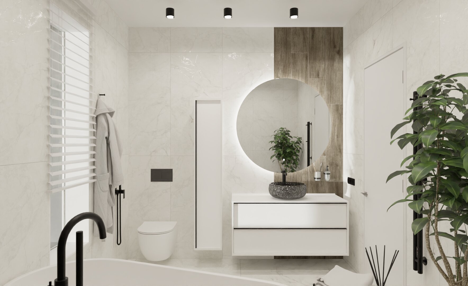 Светлая ванная для уютных вечеров 2