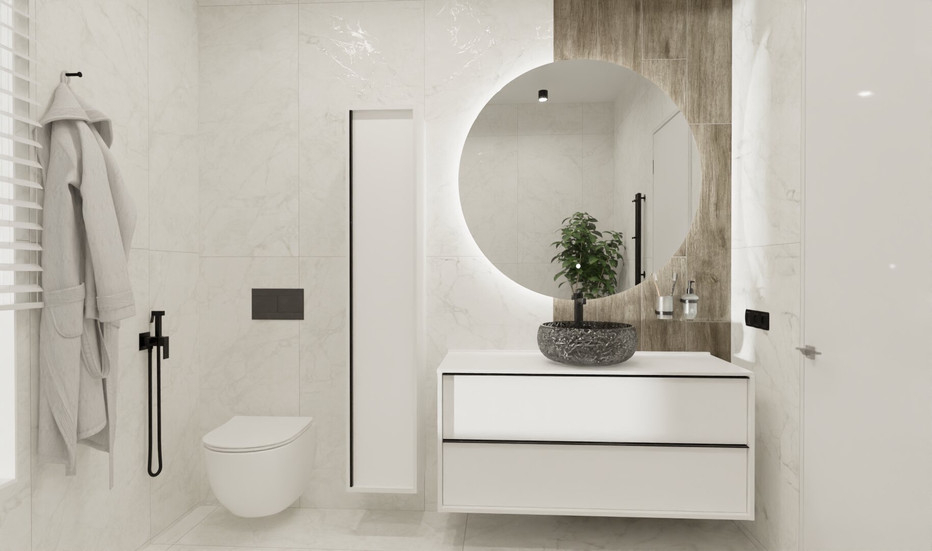 Светлая ванная для уютных вечеров 3