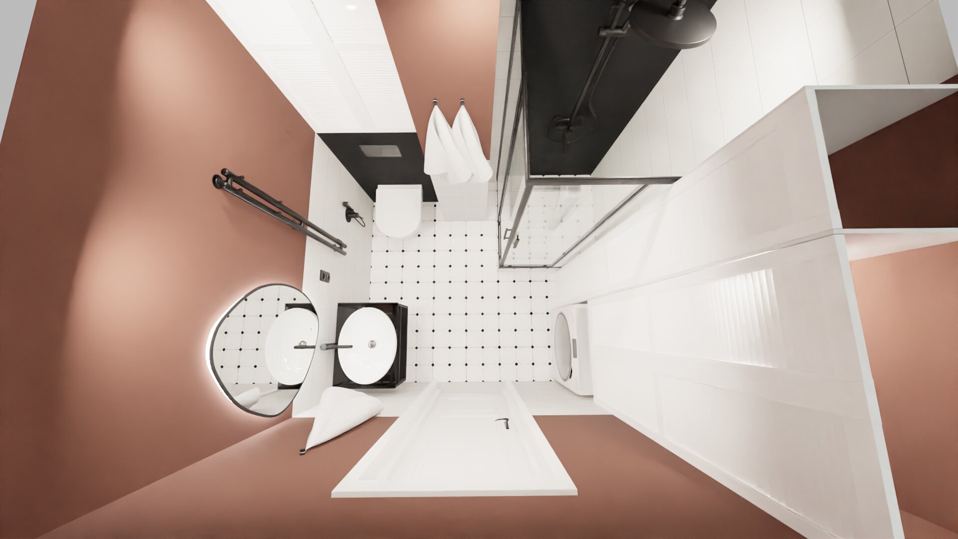 Стильный санузел с краской трендового цвета 3