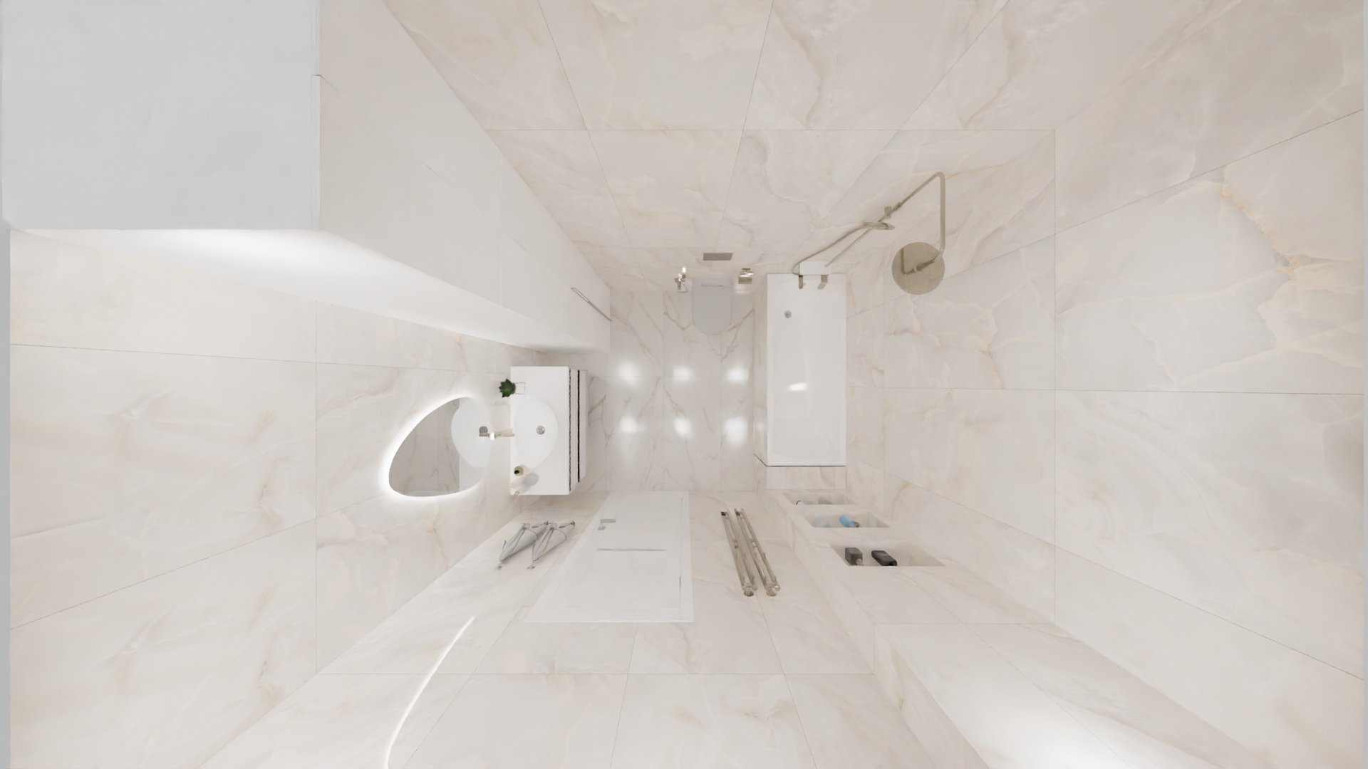 Мраморная эстетика ванной комнаты 1