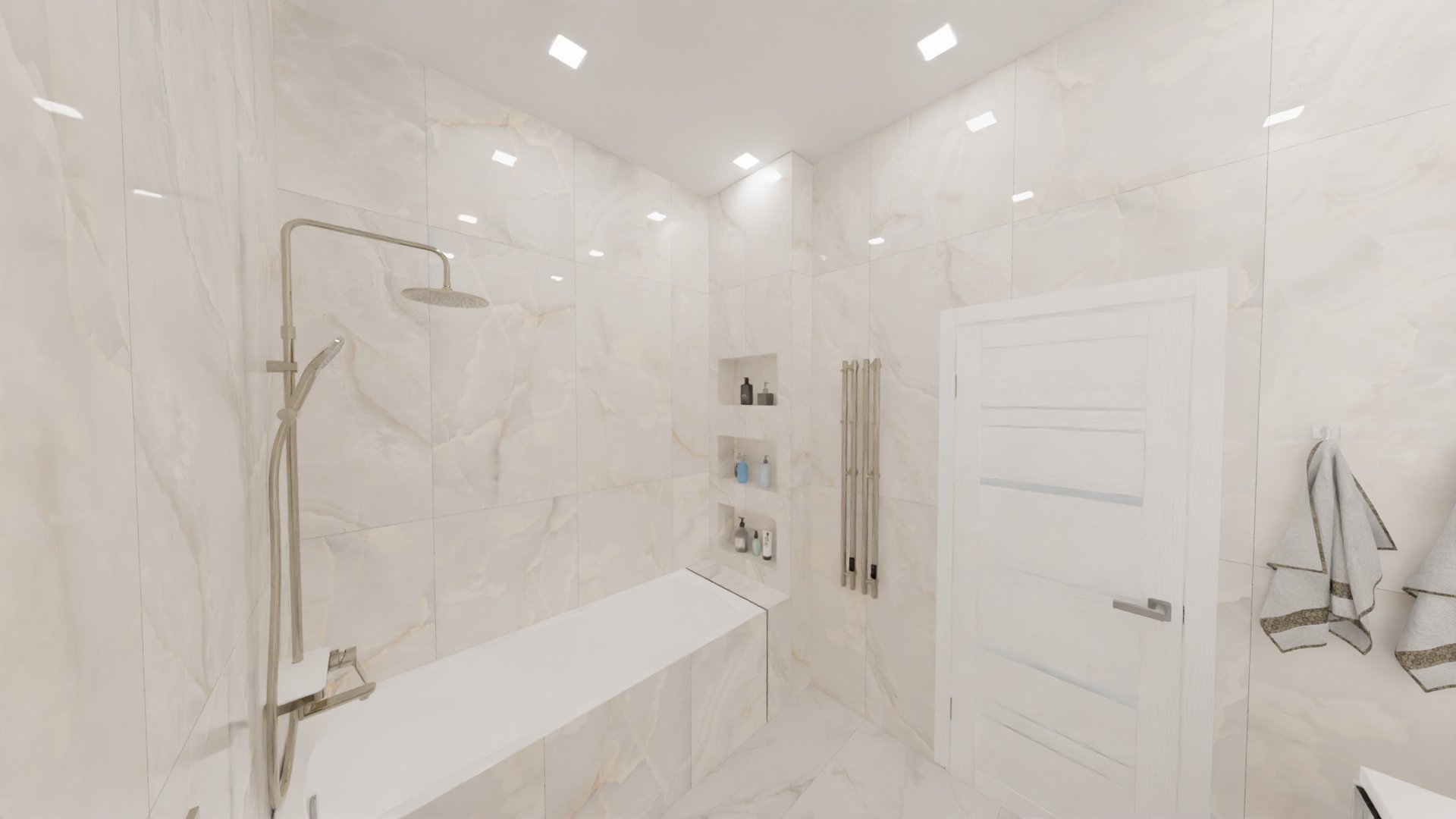 Мраморная эстетика ванной комнаты 3