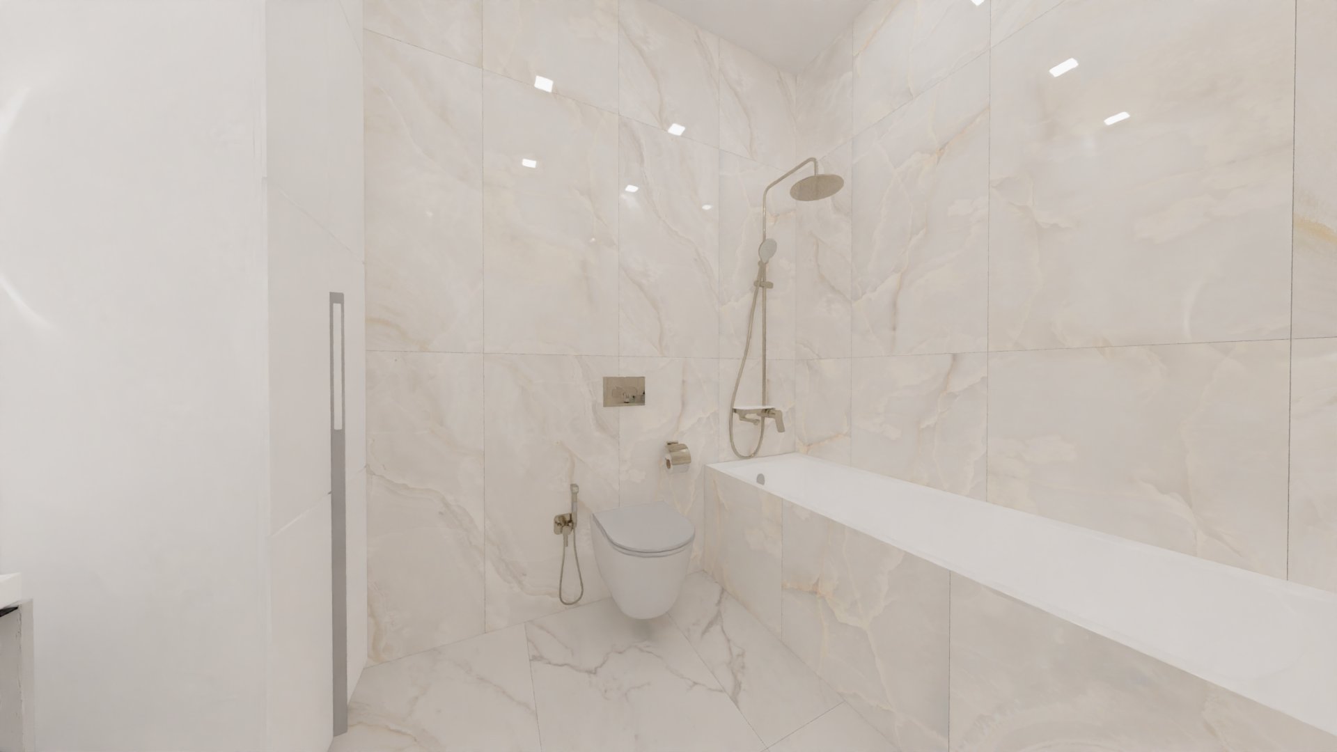 Мраморная эстетика ванной комнаты 4