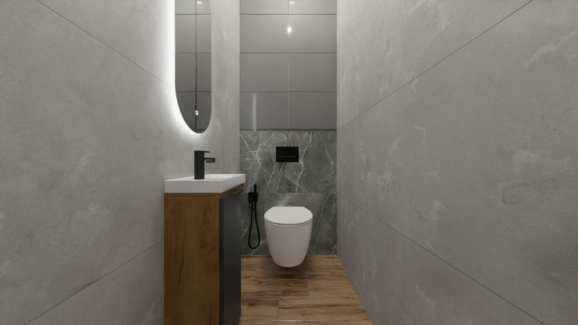 Санузел в стиле лофт с акцентом на практичность 3