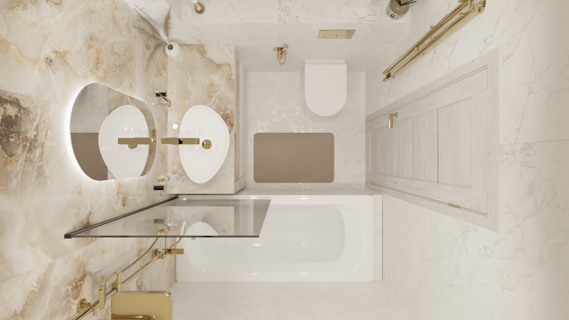 Светлая ванная комната в современном стиле 1 Светлая ванная комната в современном стиле 1