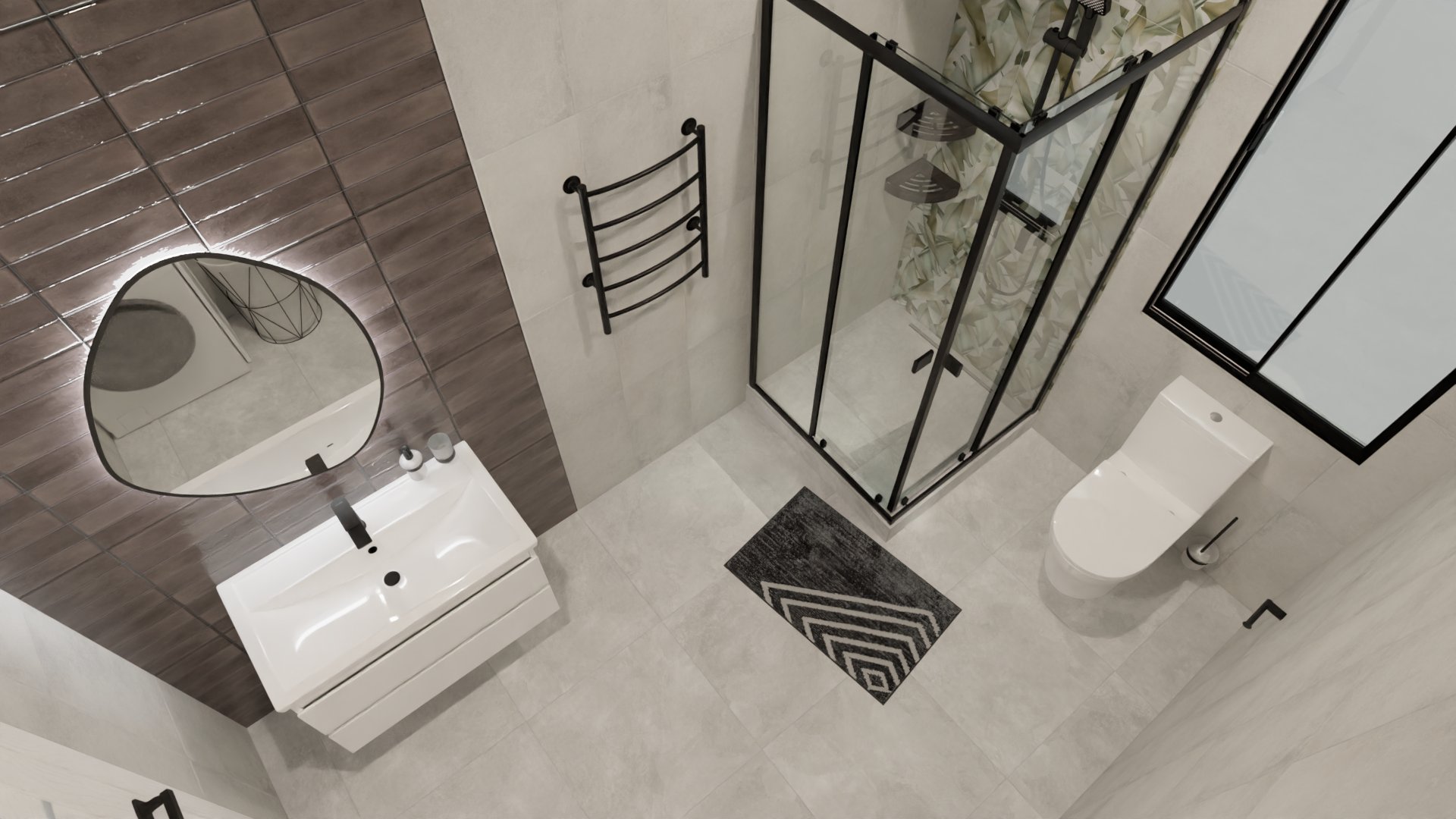 Дизайн просторной ванной для частного дома 4