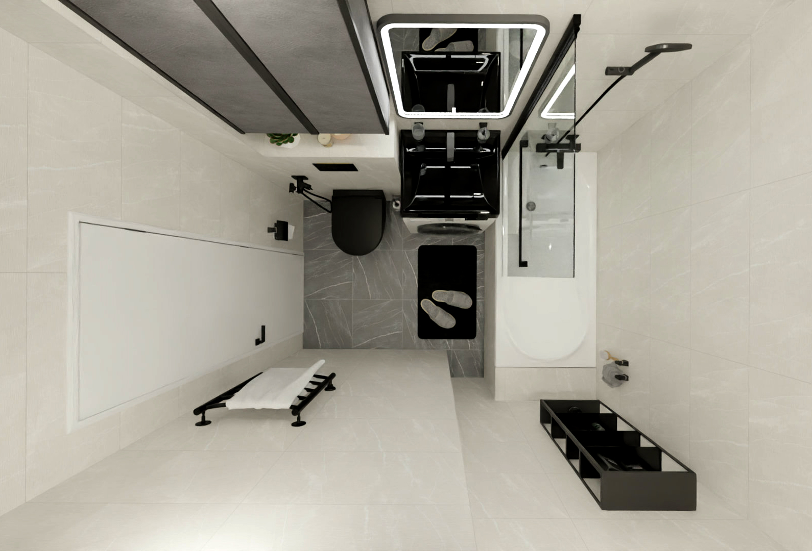 Функциональный дизайн ванной для узких пространств 4