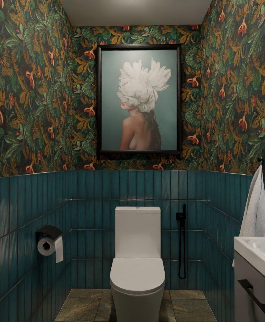 Туалет в темных тонах в стиле прованс 3