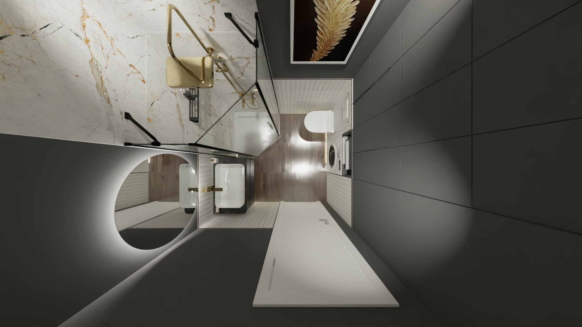 Ванная комната с душевой в классическом стиле 1