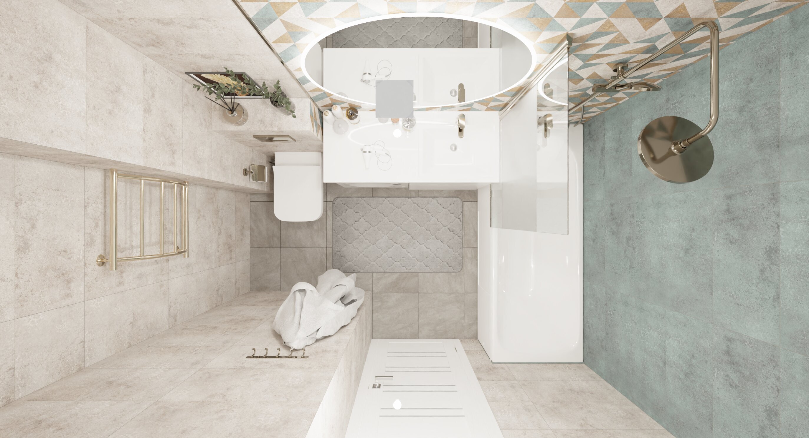 Ванная с мозаичной плиткой 3 Ванная с мозаичной плиткой 3