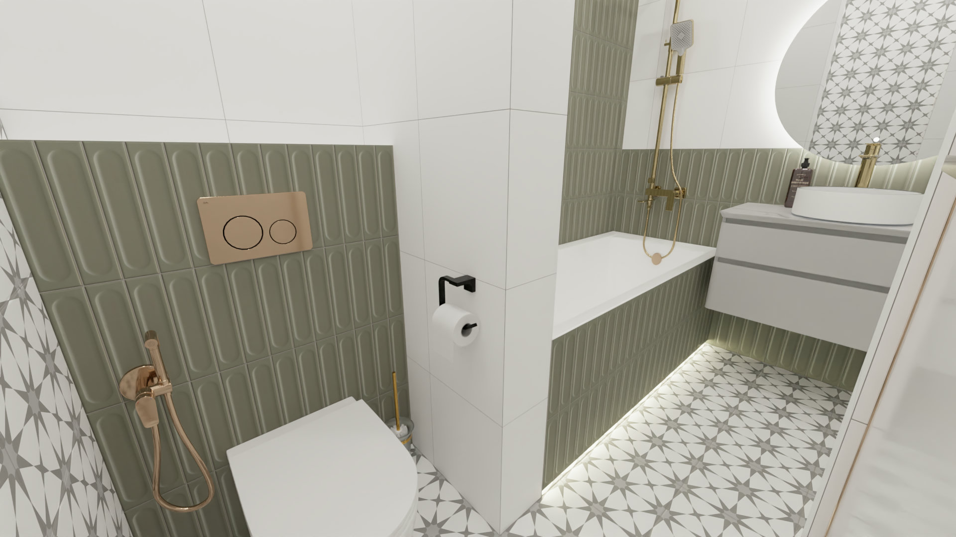 Совмещенный сан.узел с зеленым кабанчиком 2