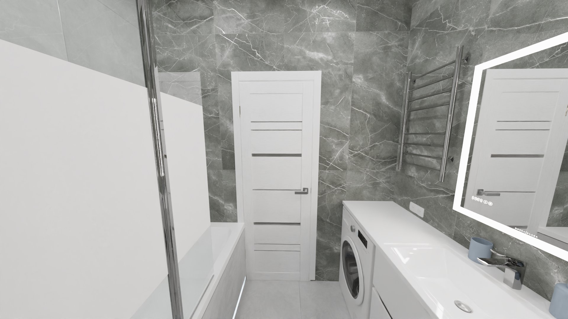 Современная ванная комната в серых тонах 3