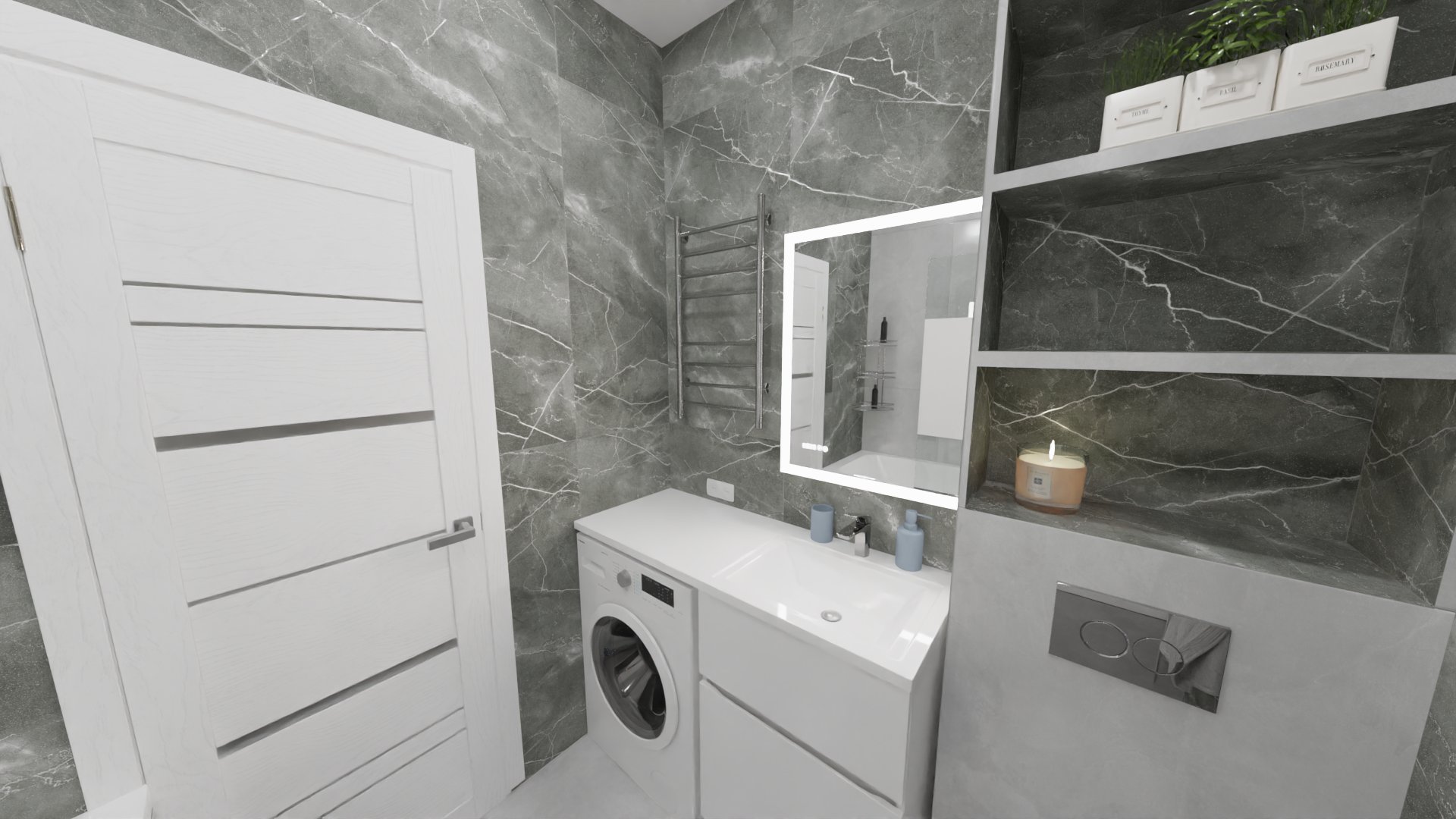 Современная ванная комната в серых тонах 4