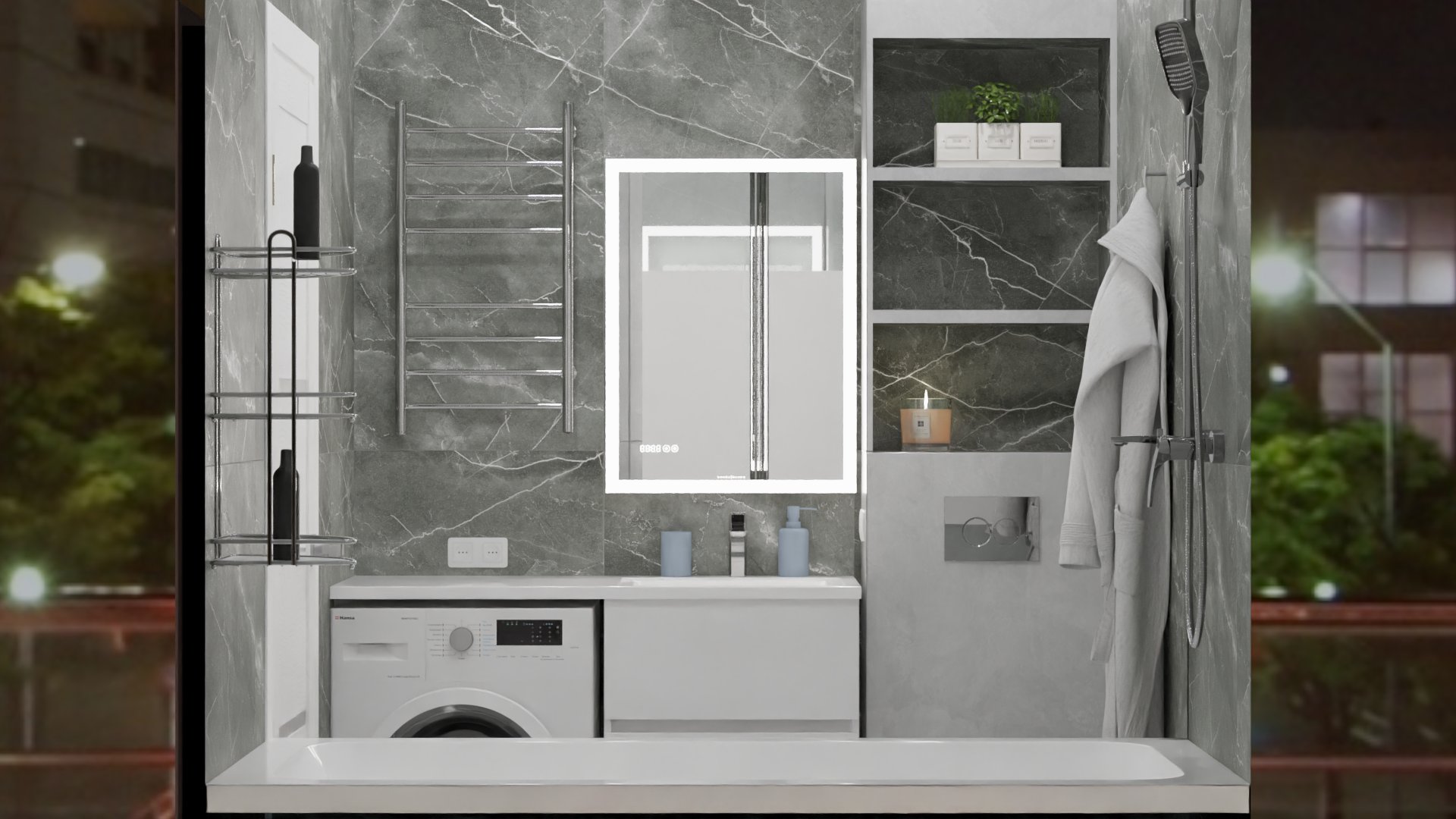 Современная ванная комната в серых тонах 1