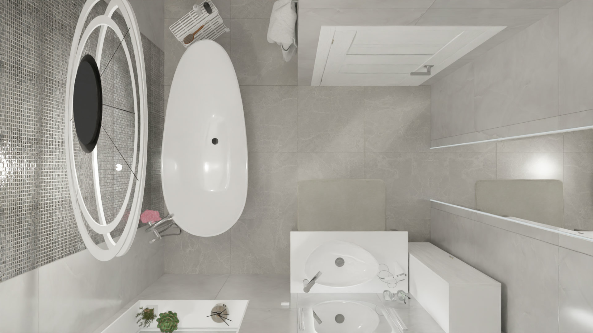 Ванная в серых оттенках площадью 5 м2 5