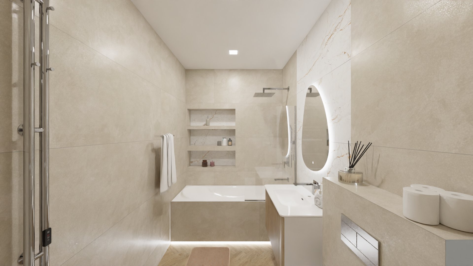 Светлая ванная в современном стиле 1