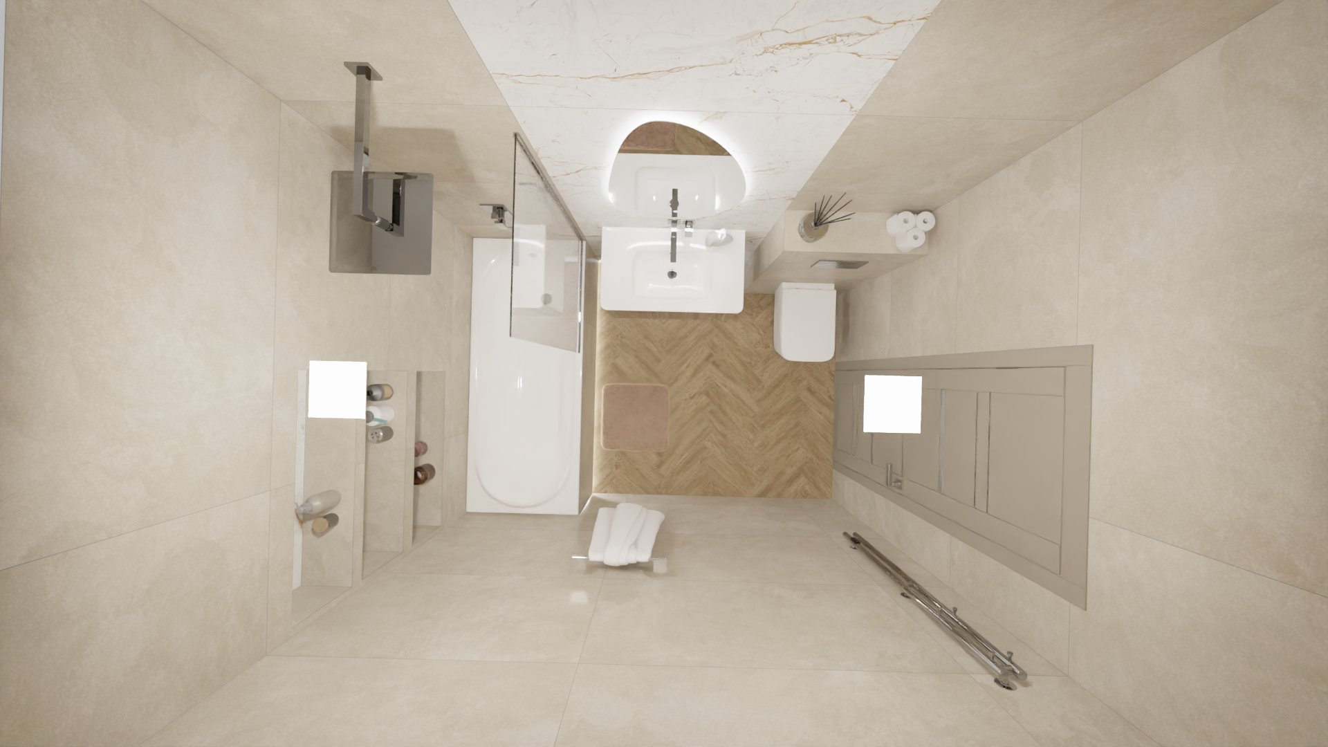 Светлая ванная в современном стиле 2