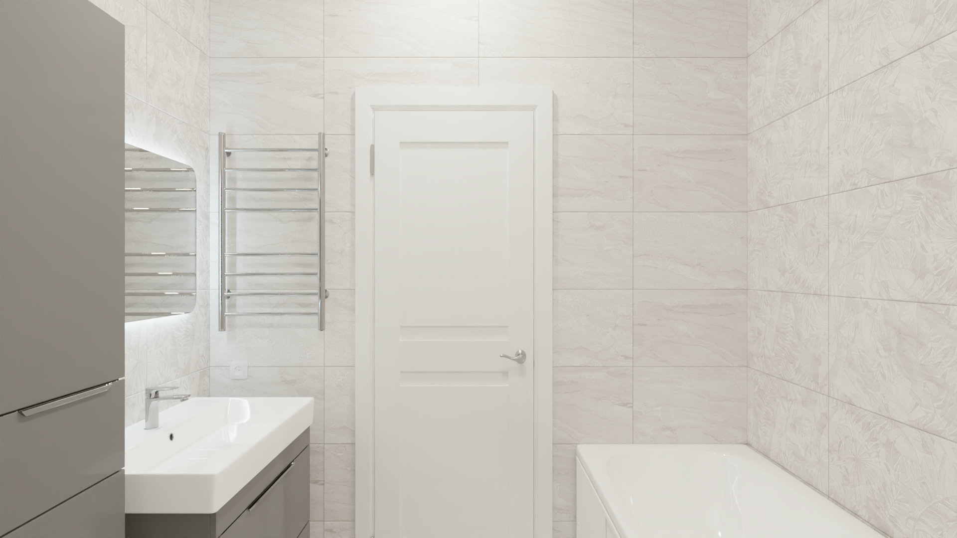 Лаконичный дизайн для совмещенного санузла 4