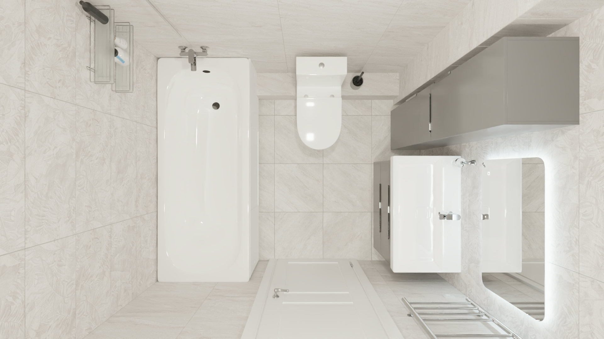 Лаконичный дизайн для совмещенного санузла 5