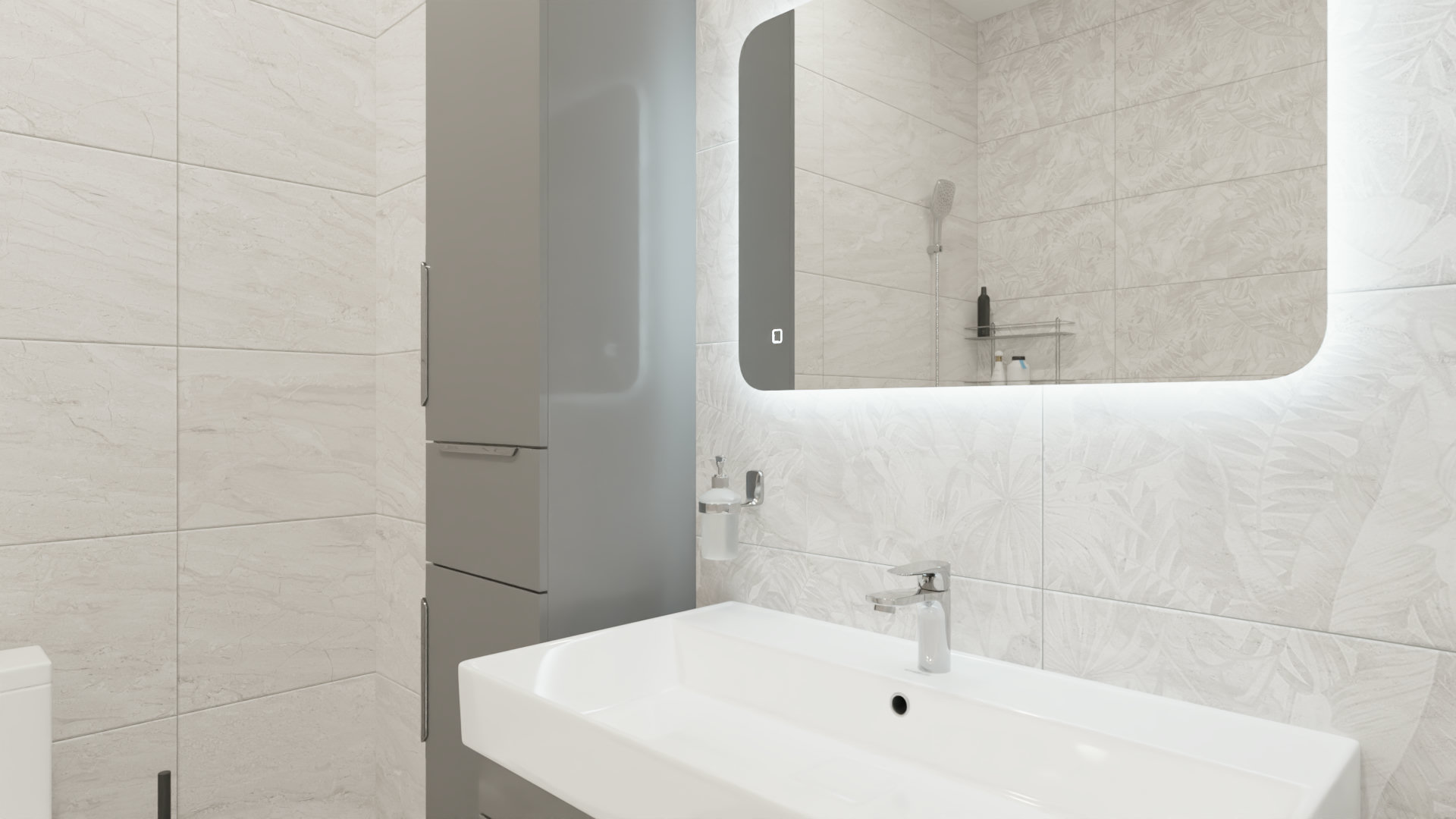 Лаконичный дизайн для совмещенного санузла 6