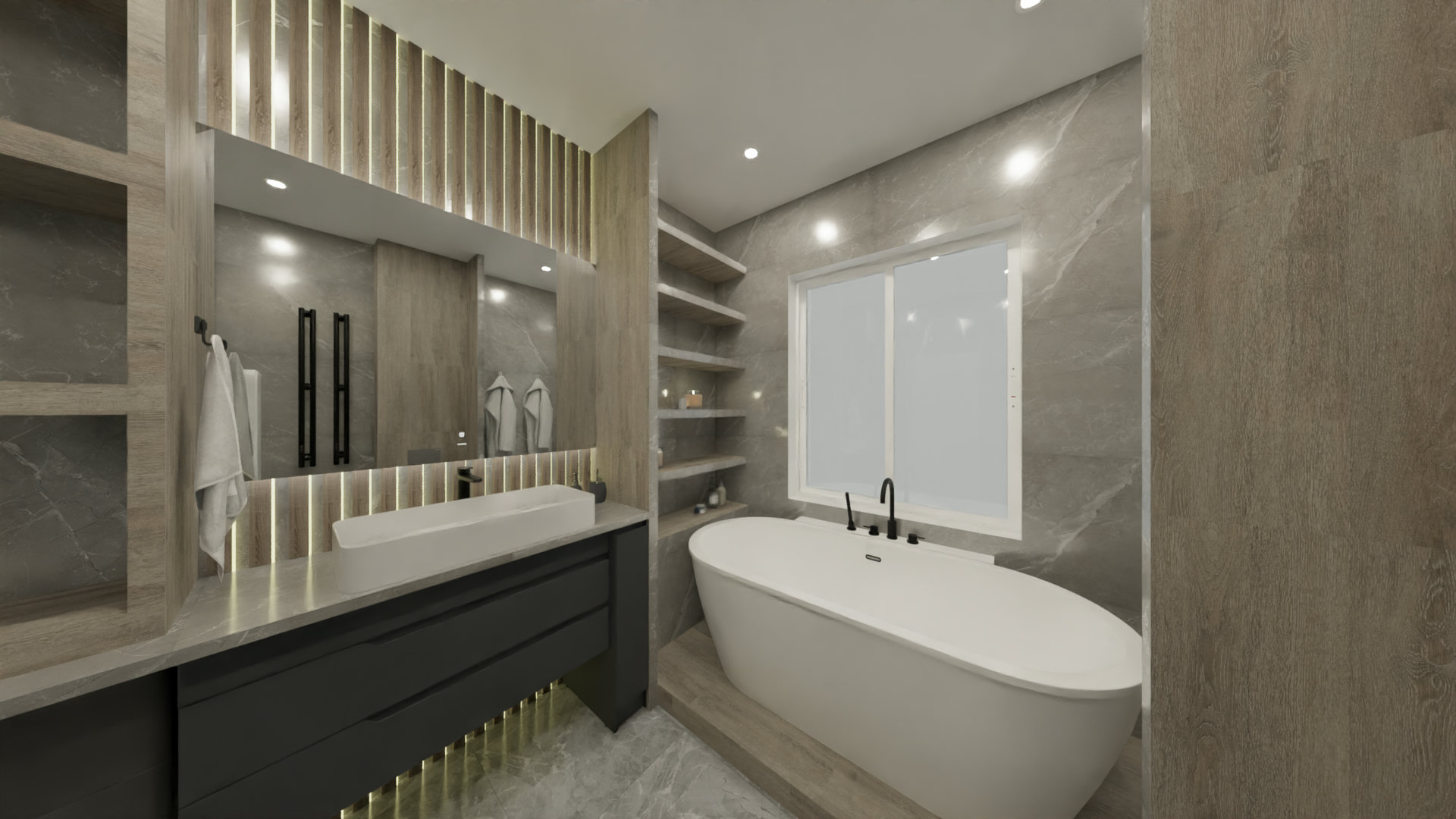 Природные текстуры в ванной Природные текстуры в ванной