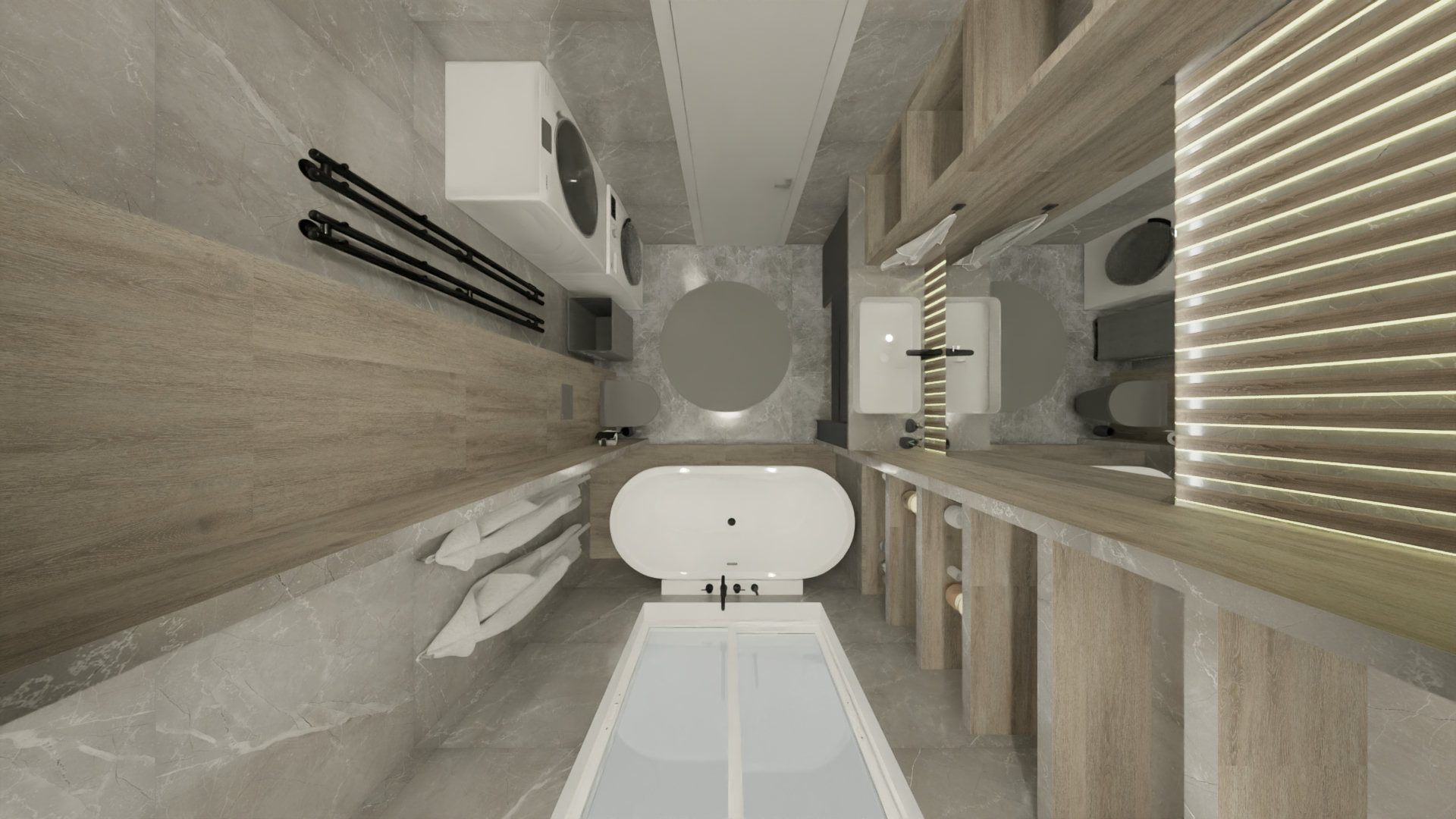 Природные текстуры в ванной 5