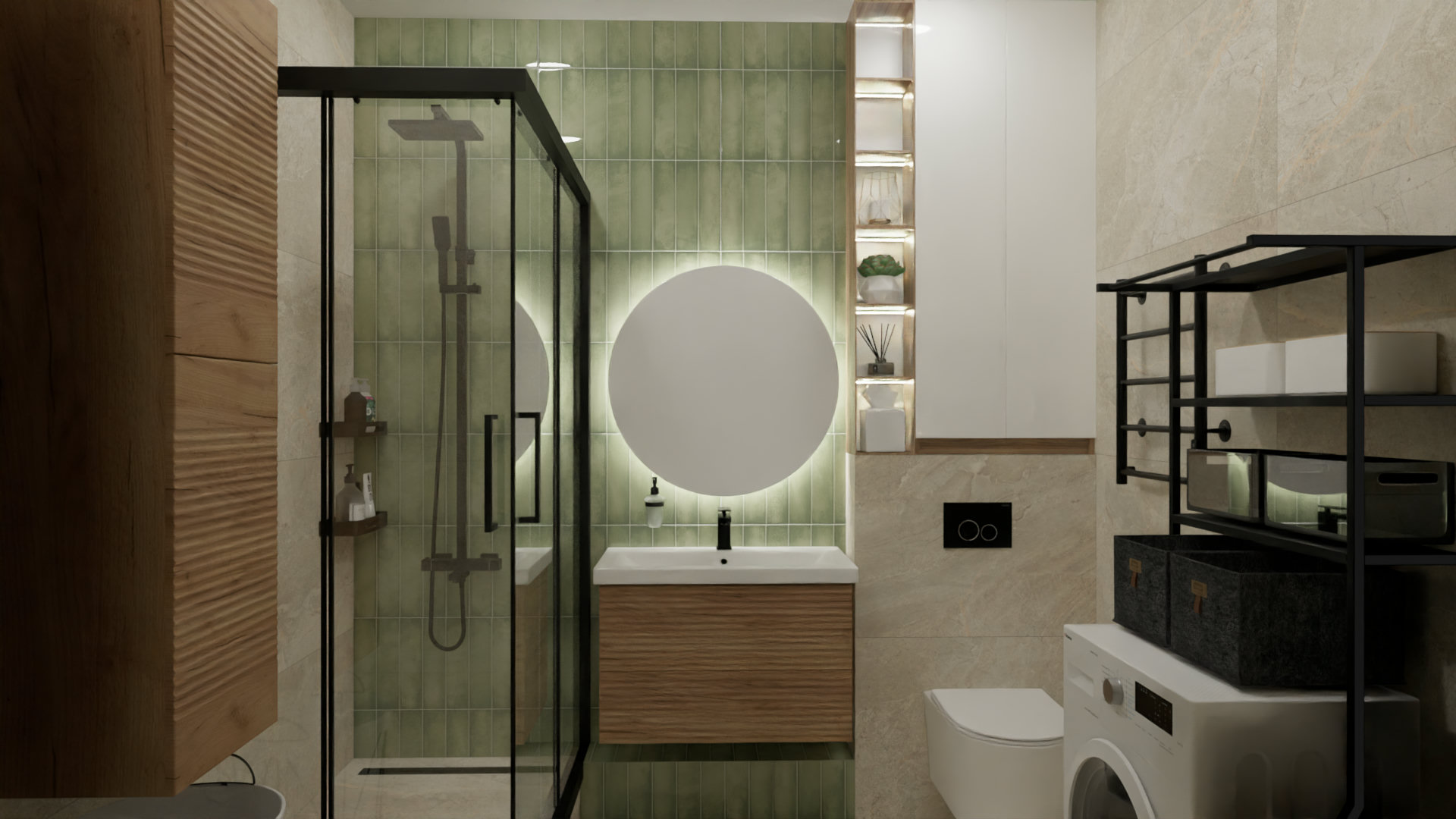 Ванная комната в природных тонах Ванная комната в природных тонах