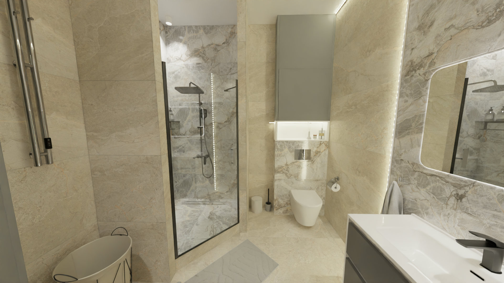 Ваннная комната с природными мотивами 1 Ваннная комната с природными мотивами 1