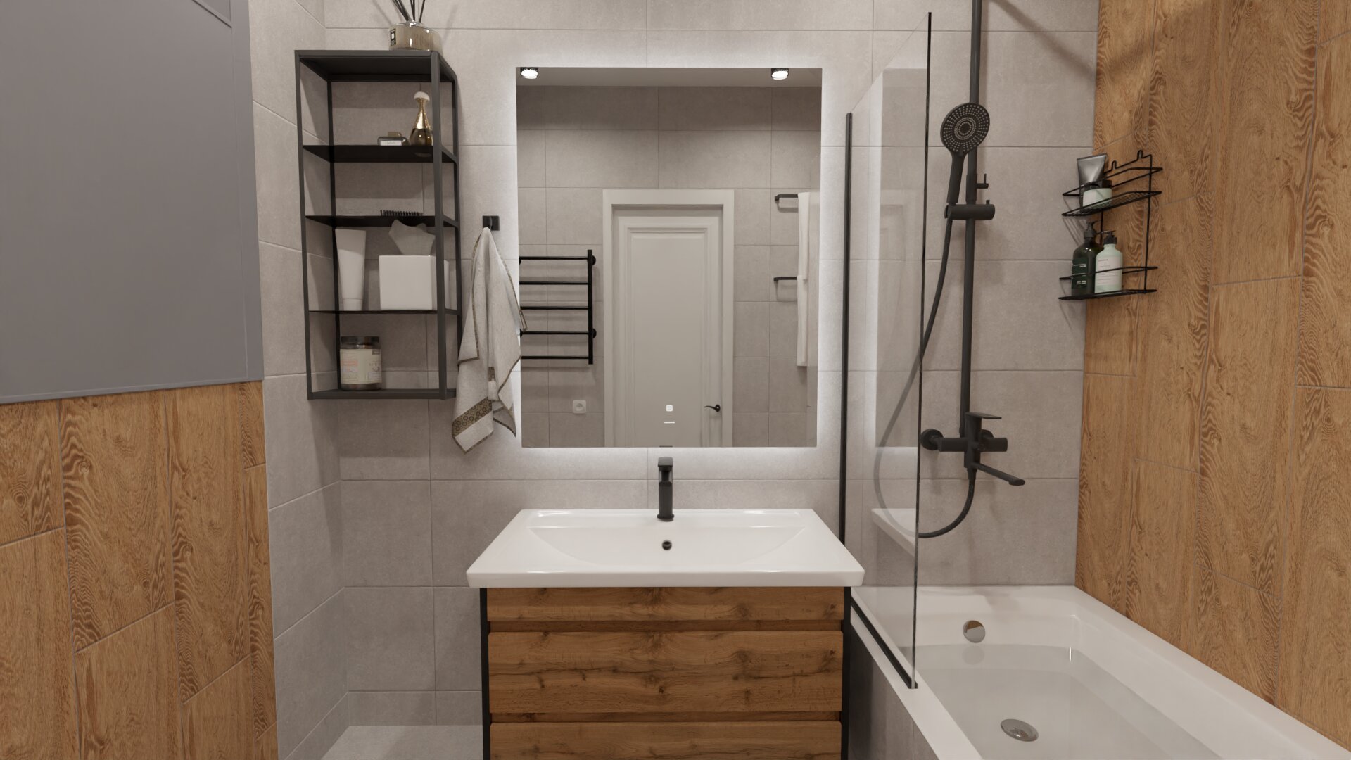 Ванная комната в трендовом стиле лофт Ванная комната в трендовом стиле лофт